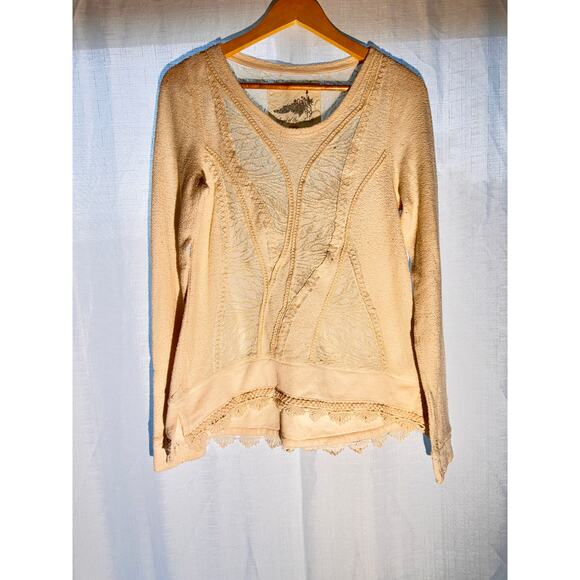Angel of the North Beige Textured Sweater Size M - Picture 1 of 6